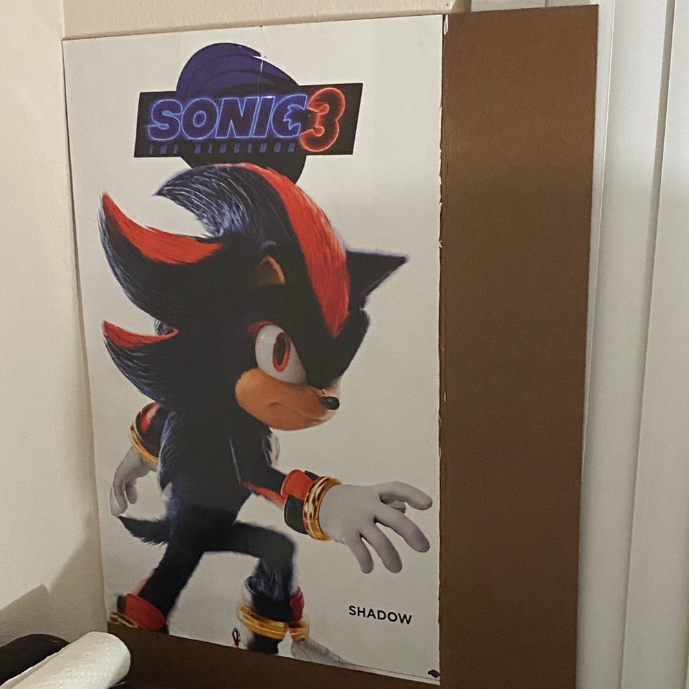 Sonic the Hedgehog 3 Shadow Poster - Black & Red